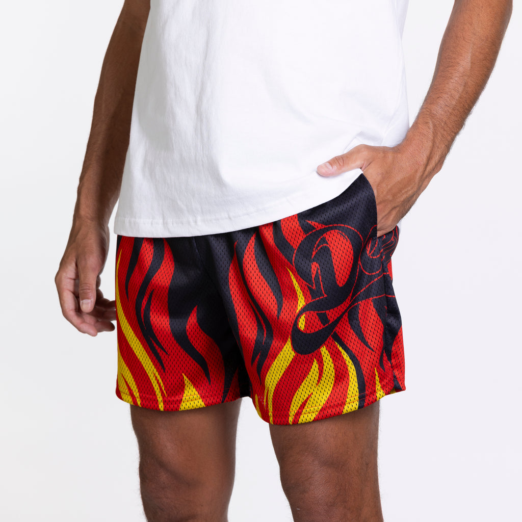 Deuce Mesh Shorts - Flames