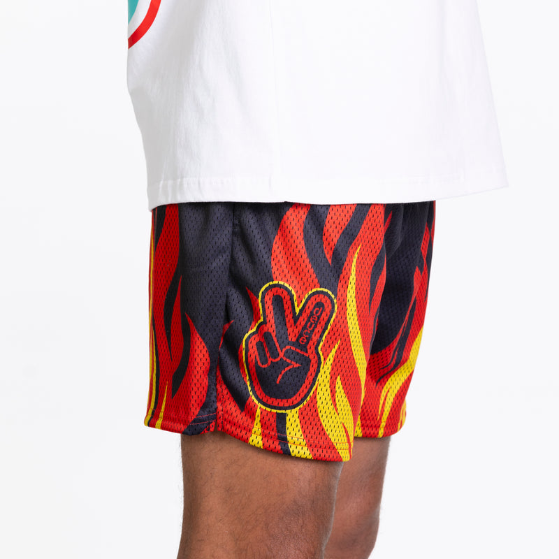 Deuce Mesh Shorts - Flames