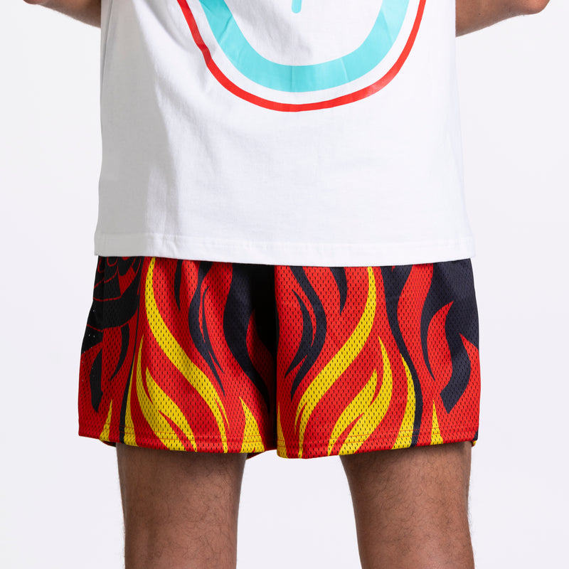 Deuce Mesh Shorts - Flames