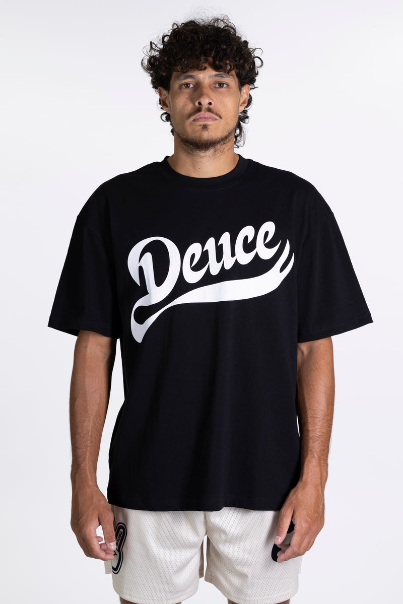 Deuce Cursive Statement Tee - Black