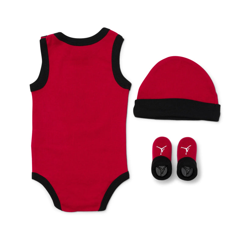 Baby Jordan 3pc Jersey Set - Gym Red - 6-12M