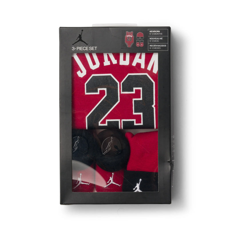 Baby Jordan 3pc Jersey Set - Gym Red - 6-12M