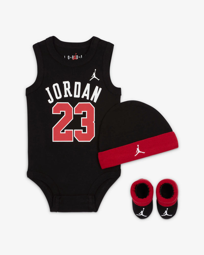 Toddlers Jordan 3pc Jersey Set - Black/Red - 0-6M