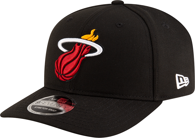 New Era 970 Stretch-Snap NBA Team Logo W/Logoman Snapback Cap (Miami Heat/Black)