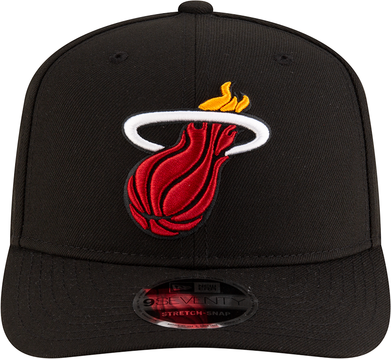 New Era 970 Stretch-Snap NBA Team Logo W/Logoman Snapback Cap (Miami Heat/Black)