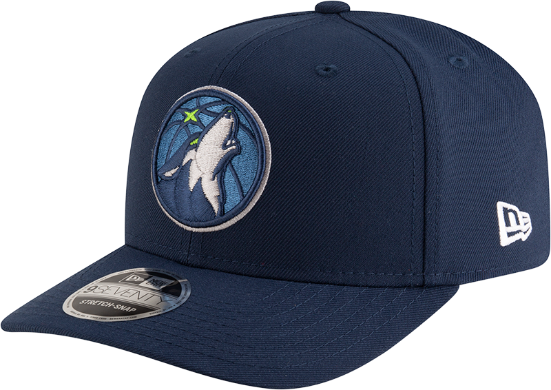 New Era 970 Stretch-Snap NBA Team Logo W/Logoman Snapback Cap (Minesotta Timberwolves/Navy)