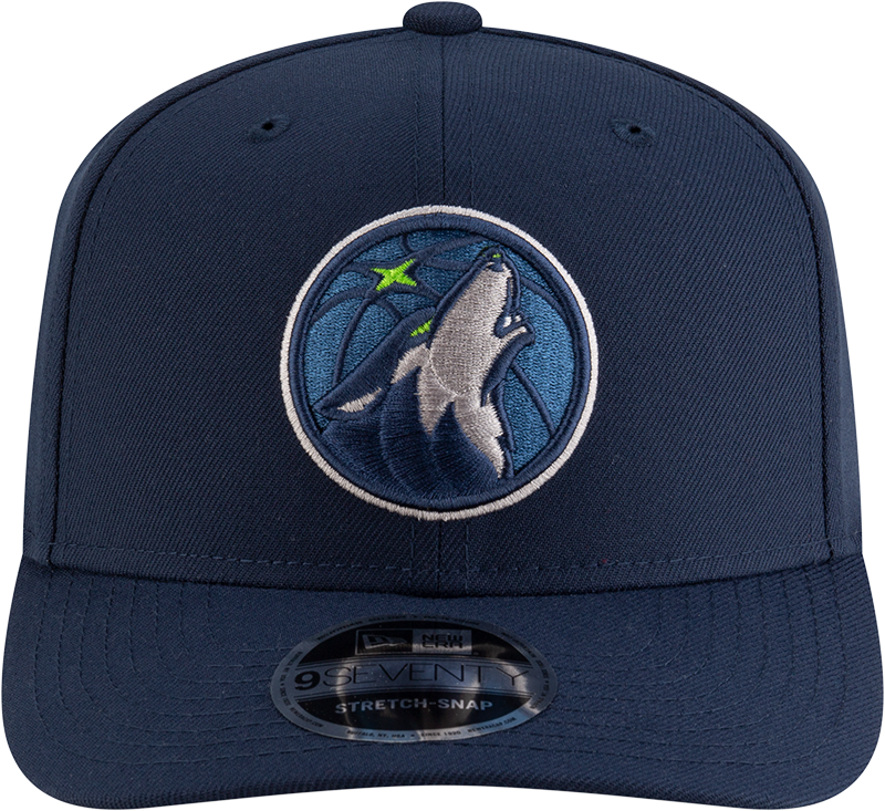 New Era 970 Stretch-Snap NBA Team Logo W/Logoman Snapback Cap (Minesotta Timberwolves/Navy)