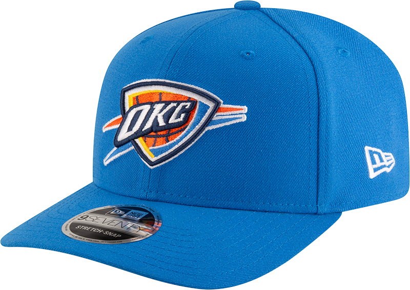 New Era 970 Stretch-Snap NBA Team Logo W/Logoman Snapback Cap (OKC Thunder/Blue)