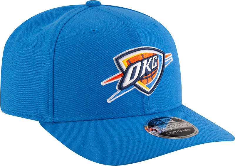 New Era 970 Stretch-Snap NBA Team Logo W/Logoman Snapback Cap (OKC Thunder/Blue)