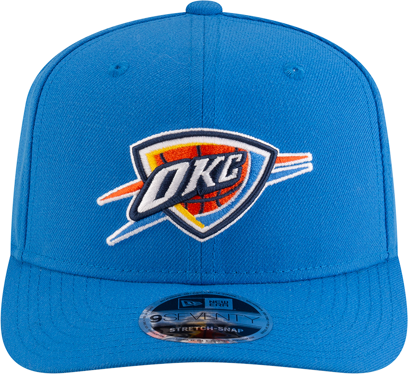 New Era 970 Stretch-Snap NBA Team Logo W/Logoman Snapback Cap (OKC Thunder/Blue)