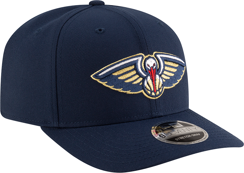 New Era 970 Stretch-Snap NBA Team Logo W/Logoman Snapback Cap (New Orleans Pelicans/Navy)