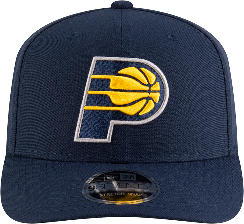 New Era 970 Stretch-Snap NBA Team Logo W/Logoman Snapback Cap (Indiana Pacers/Navy)