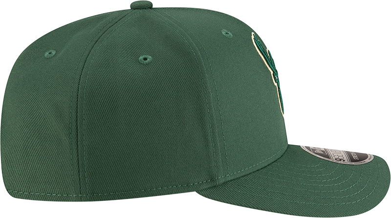 New Era 970 Stretch-Snap NBA Team Logo W/Logoman Snapback Cap (Milwaukee Bucks/Green)