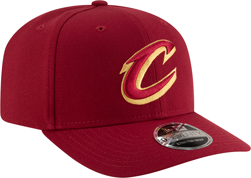 New Era 970 Stretch-Snap NBA Team Logo W/Logoman Snapback Cap (Cleveland Cavaliers/Maroon)