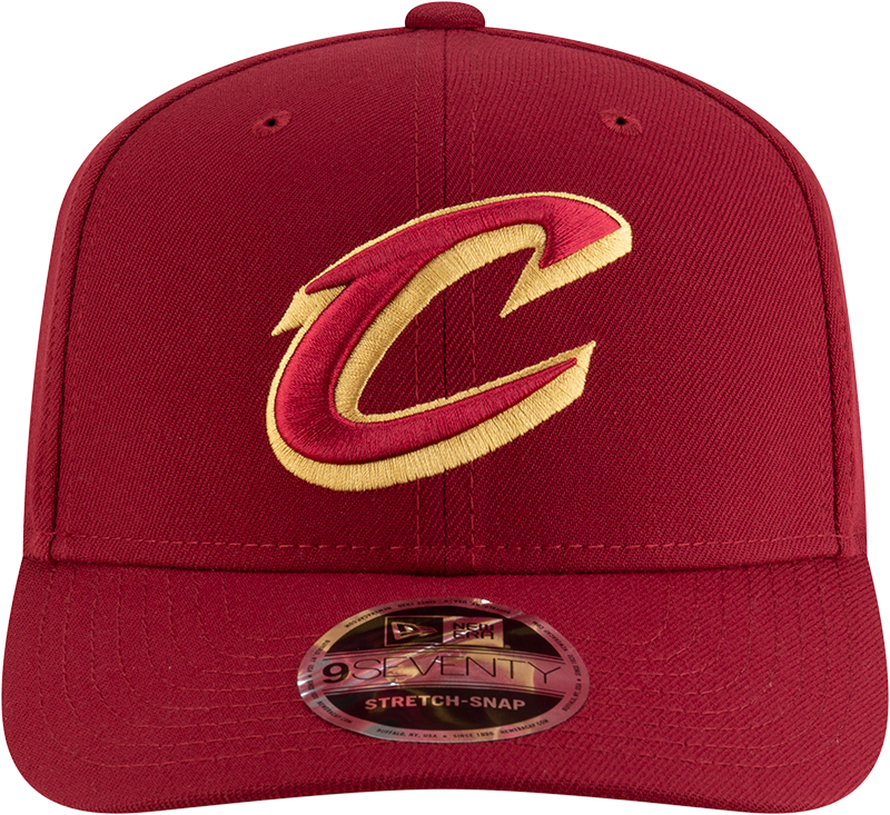 New Era 970 Stretch-Snap NBA Team Logo W/Logoman Snapback Cap (Cleveland Cavaliers/Maroon)