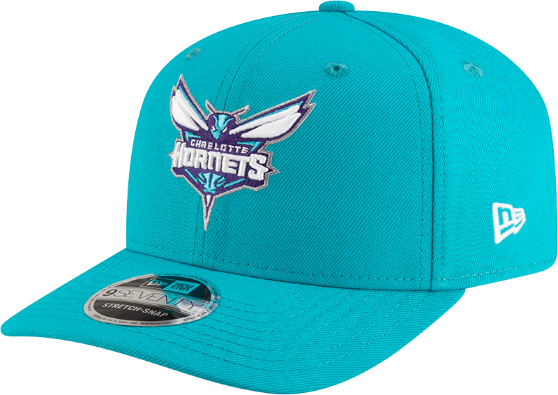 New Era 970 Stretch-Snap NBA Team Logo W/Logoman Snapback Cap (Charlotte Hornets/Teal)