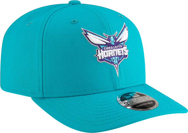 New Era 970 Stretch-Snap NBA Team Logo W/Logoman Snapback Cap (Charlotte Hornets/Teal)