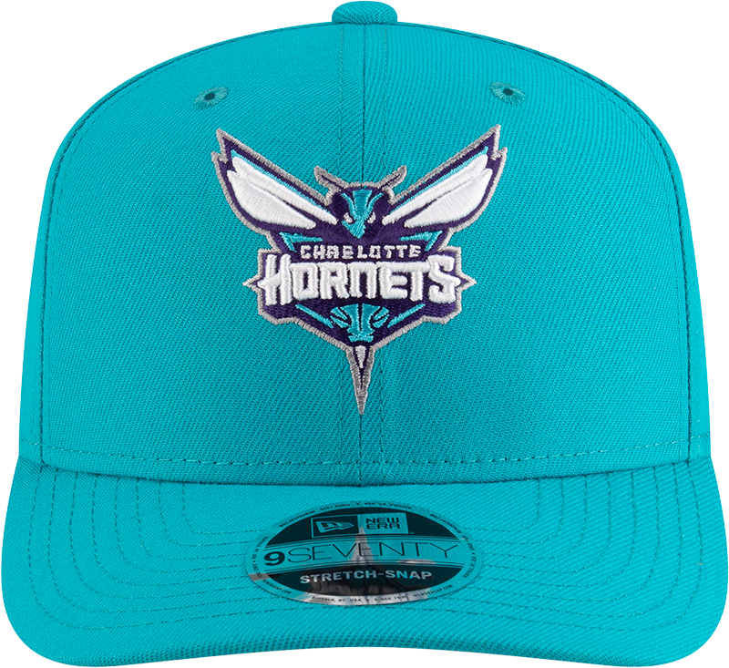 New Era 970 Stretch-Snap NBA Team Logo W/Logoman Snapback Cap (Charlotte Hornets/Teal)