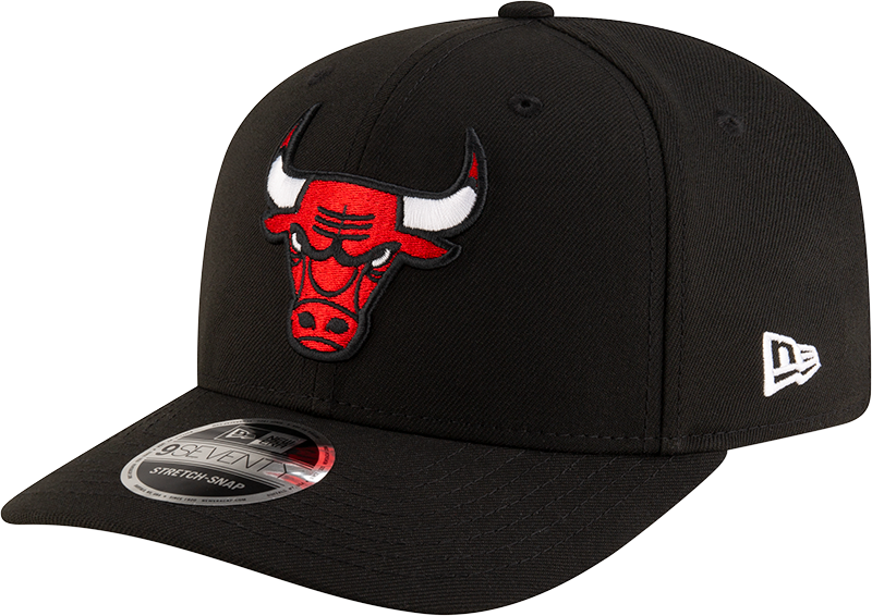New Era 970 Stretch-Snap NBA Team Logo W/Logoman Snapback Cap (Chicago Bulls/Black)