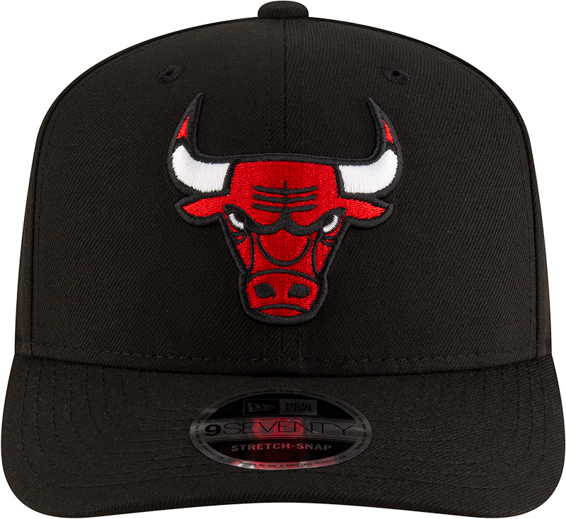 New Era 970 Stretch-Snap NBA Team Logo W/Logoman Snapback Cap (Chicago Bulls/Black)