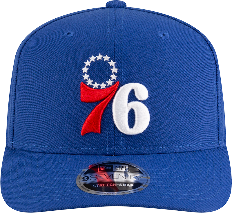 New Era 970 Stretch-Snap NBA Team Logo W/Logoman Snapback Cap (Philadelphia 76ers/Blue)