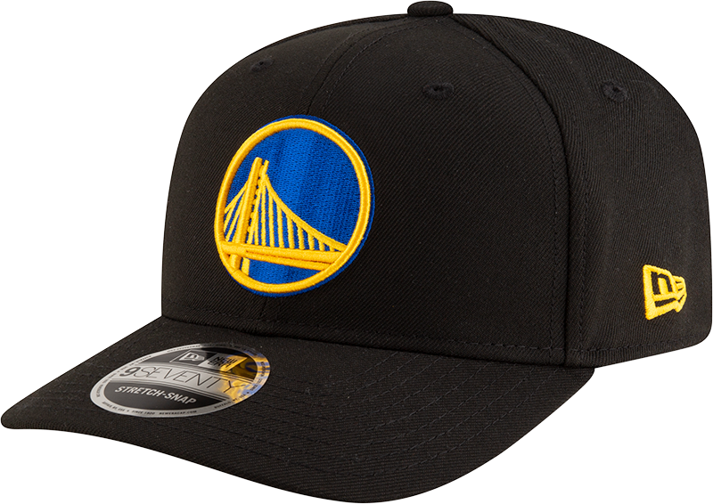 New Era 970 Stretch-Snap NBA Team Logo W/Logoman Snapback Cap (Golden State Warriors/Black)