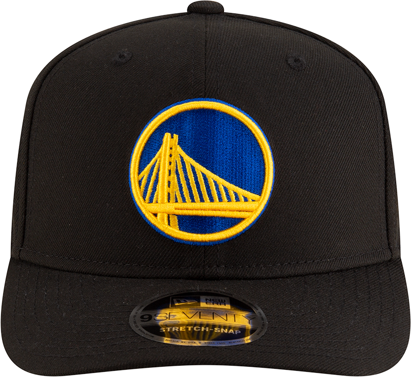 New Era 970 Stretch-Snap NBA Team Logo W/Logoman Snapback Cap (Golden State Warriors/Black)