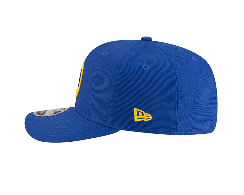 New Era 970 Stretch-Snap NBA Team Logo W/Logoman Snapback Cap (Golden State Warriors/Blue)