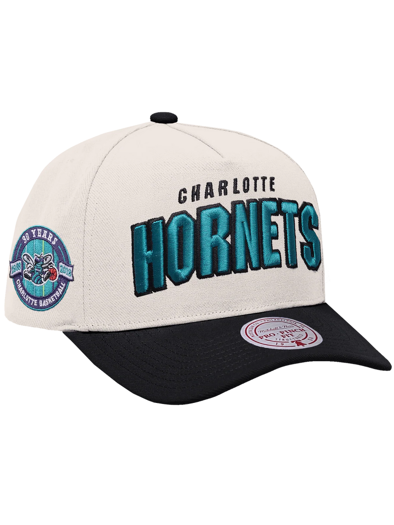 M&N Draft Day Pro Pinch Snapback - Charlotte Hornets