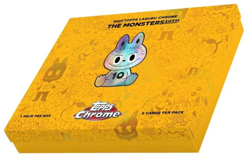 Topps 2025 Chrome Labubu 10th Anniversary Box (5 Cards) – Hoops Heaven