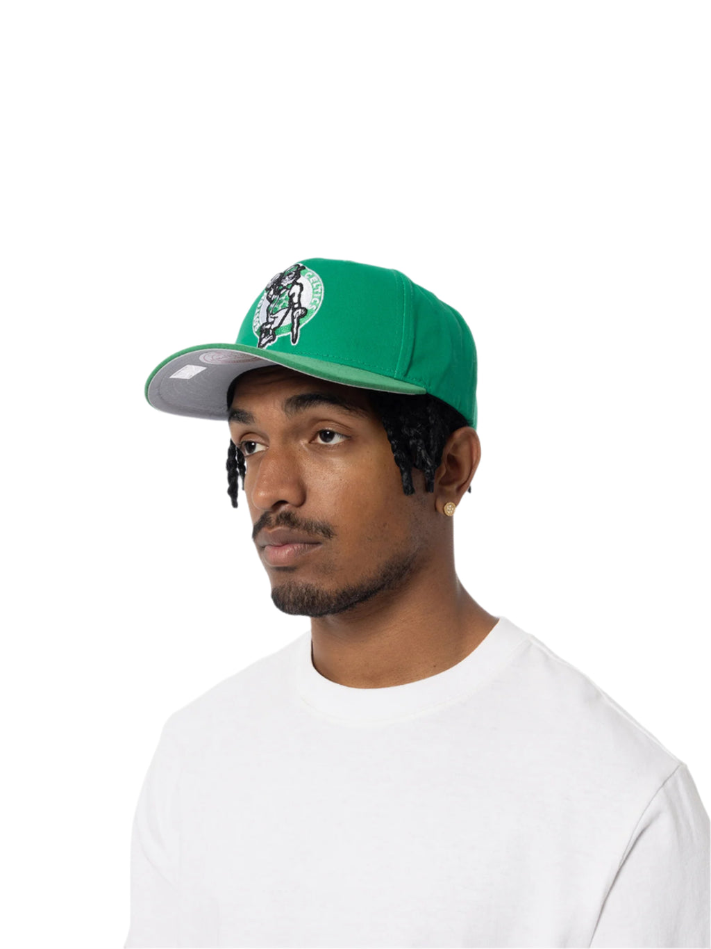 M&N Suede Visor Pro Crown Snapback - Boston Celtics