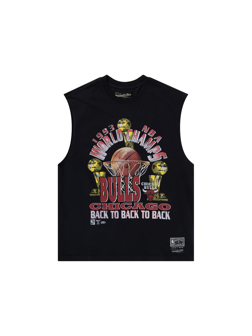 M&N Chicago Bulls 1993 Champs Muscle Top (Faded Black)