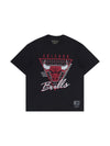 M&N Chicago Bulls Tri Logo Tee (Faded Black)