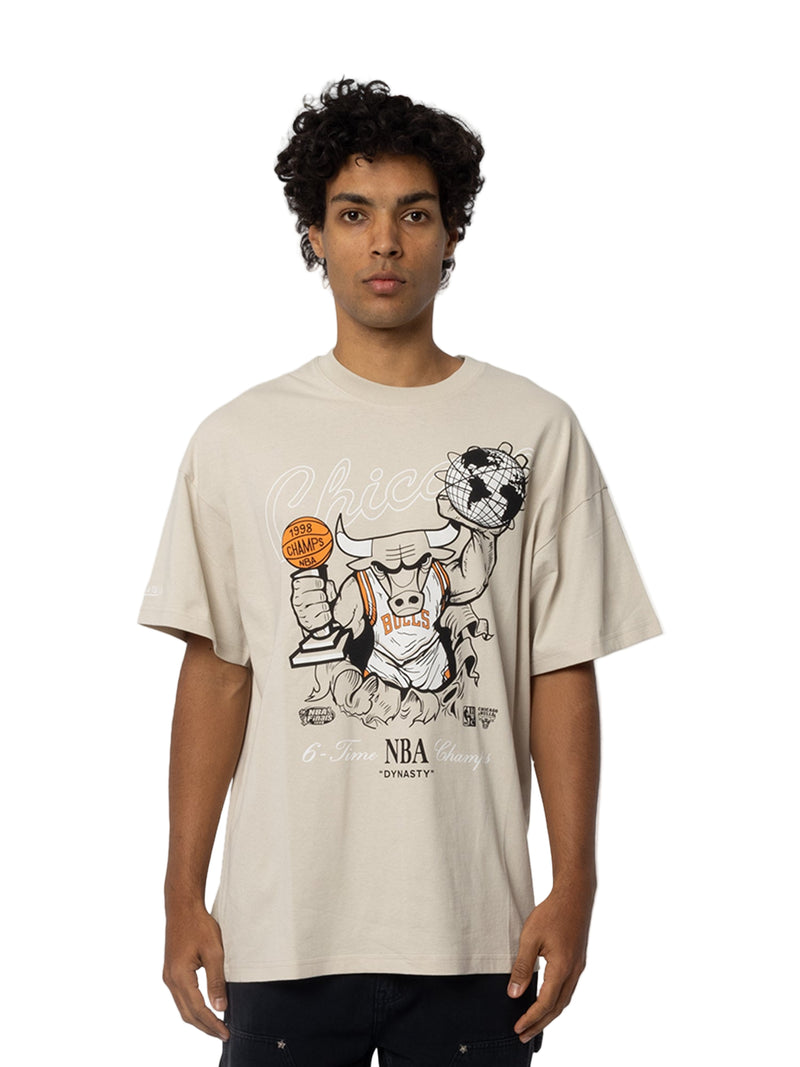 M&N Chicago Bulls Dynasty Tee (Oatmeal)