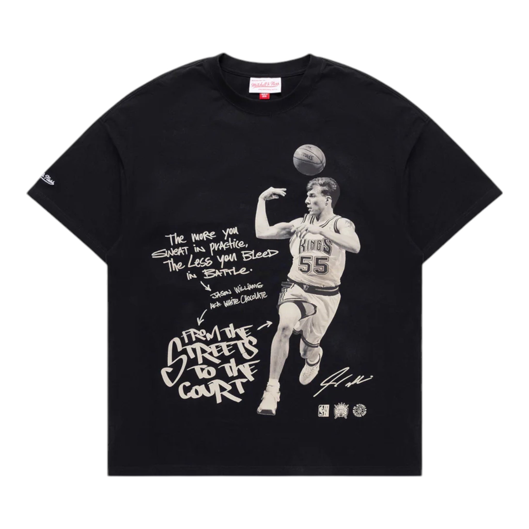 M N Jason Williams From the Streets Tee Faded Black Hoops Heaven