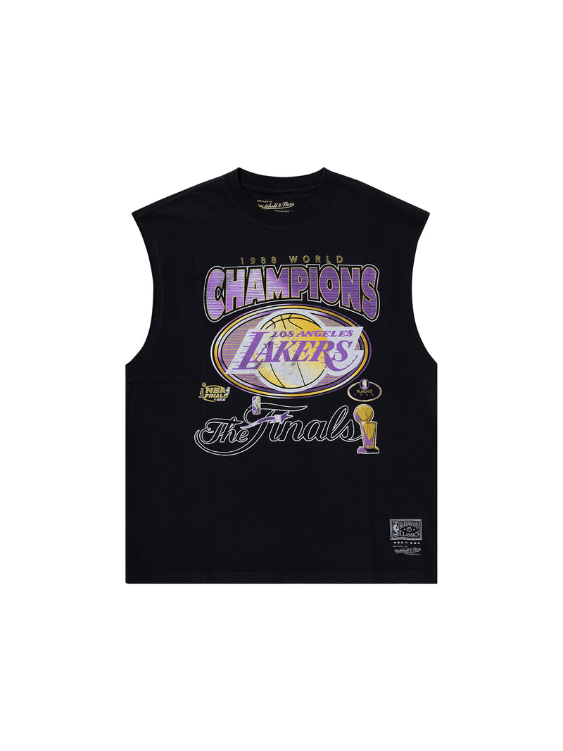 M&N Los Angeles Lakers 1988 World Champions Muscle Top (Faded Black)