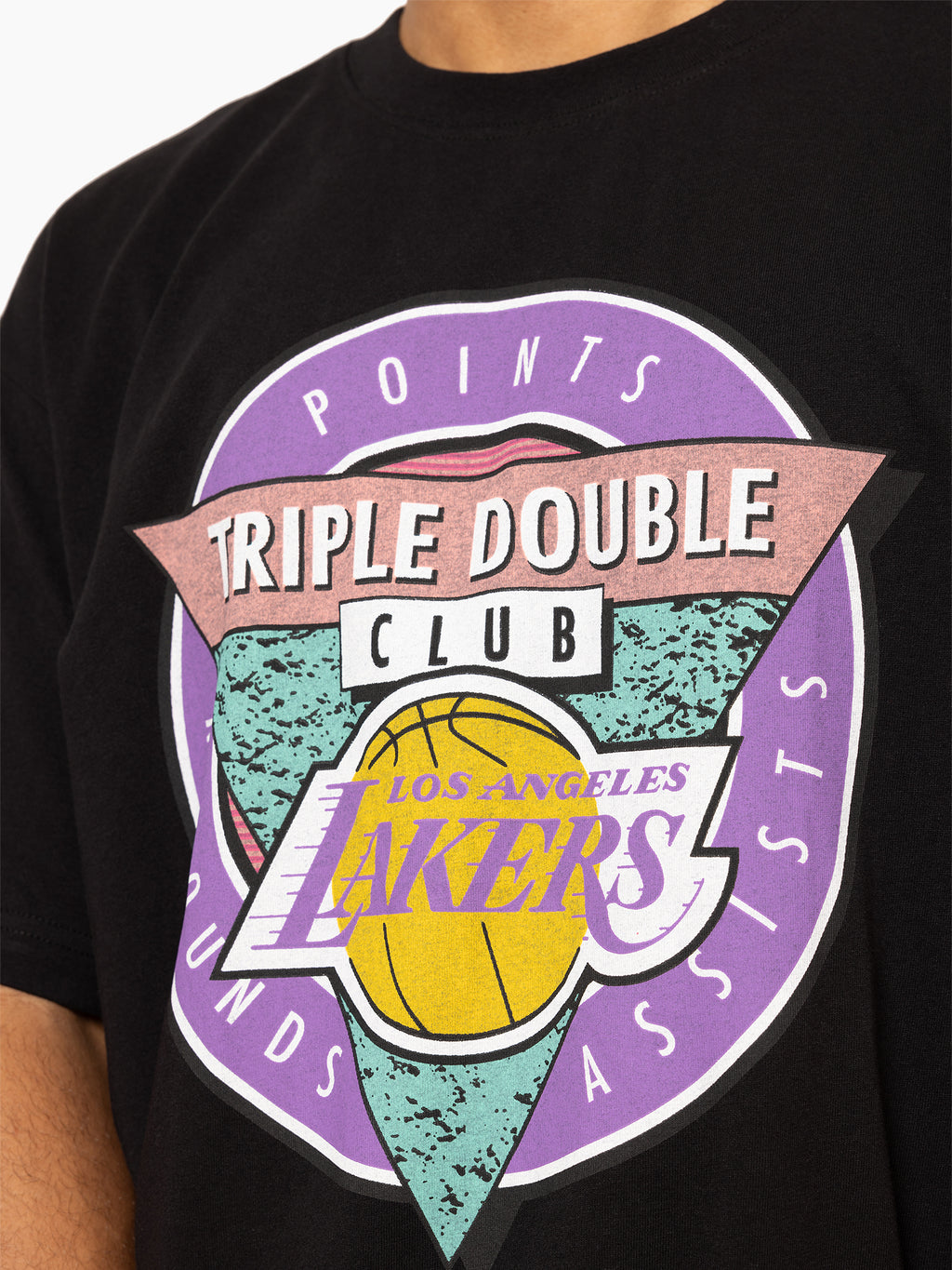 M&N Los Angeles Lakers Triple Double Club Tee (Black)