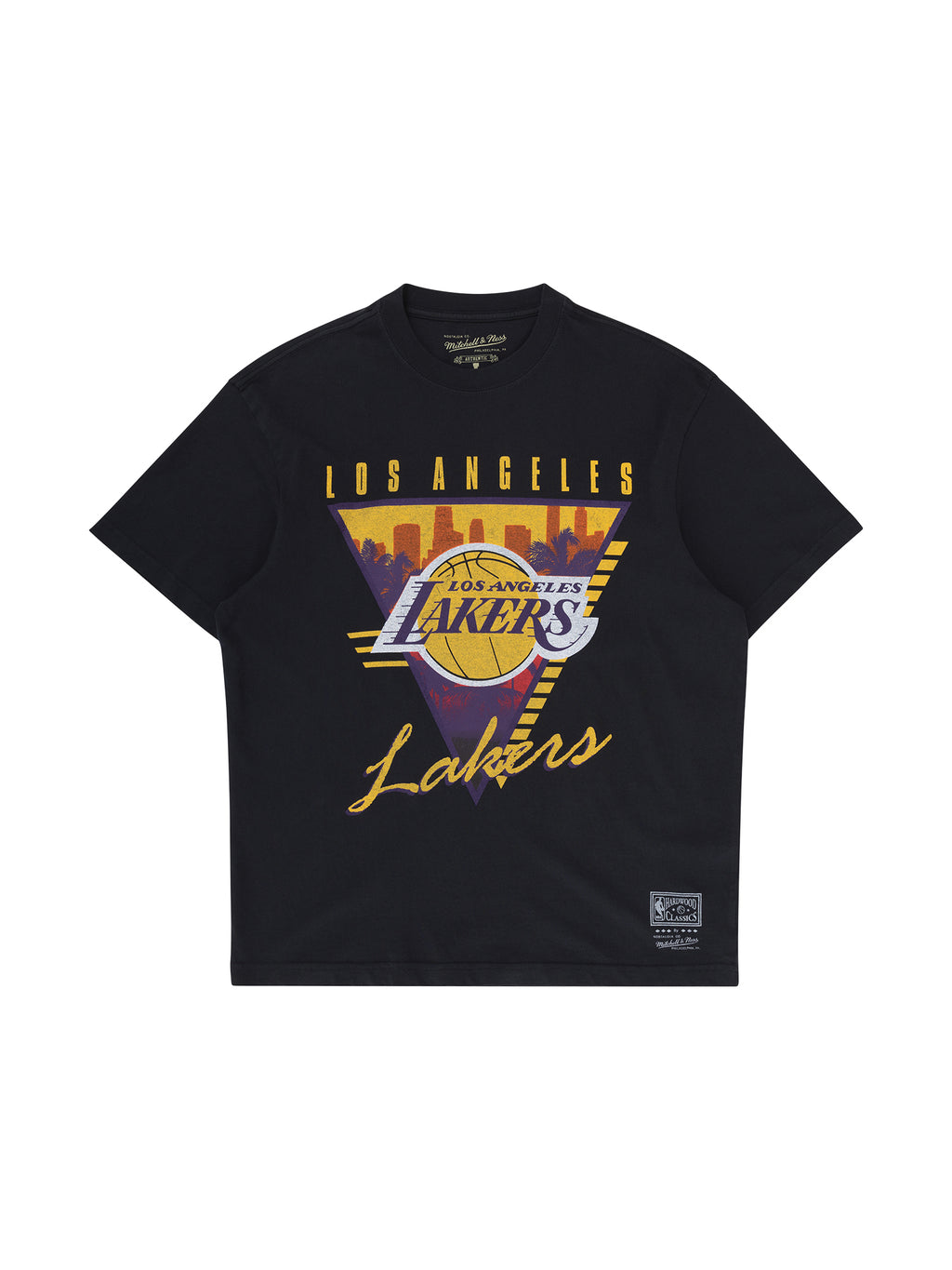 M&N Los Angeles Lakers Tri Logo Tee (Faded Black)