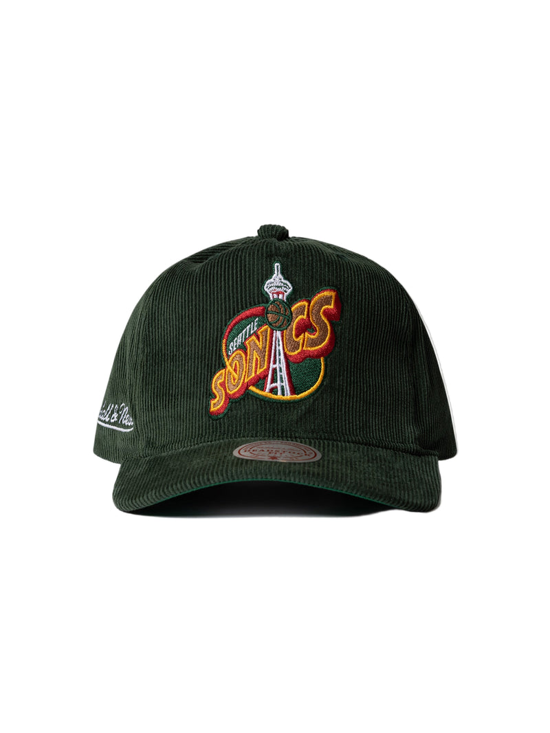 M&N Retro Team Origins Cord Snapback - Seattle Supersonics
