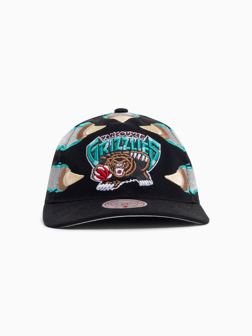Men's Vancouver Grizzlies Mitchell & Ness Turquoise/Black Hardwood Classics  Team Side Fitted Hat