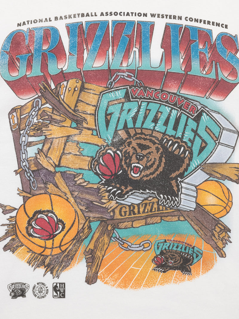 M&N Bevel Burst Tee - Vancouver Grizzlies (Vintage White)