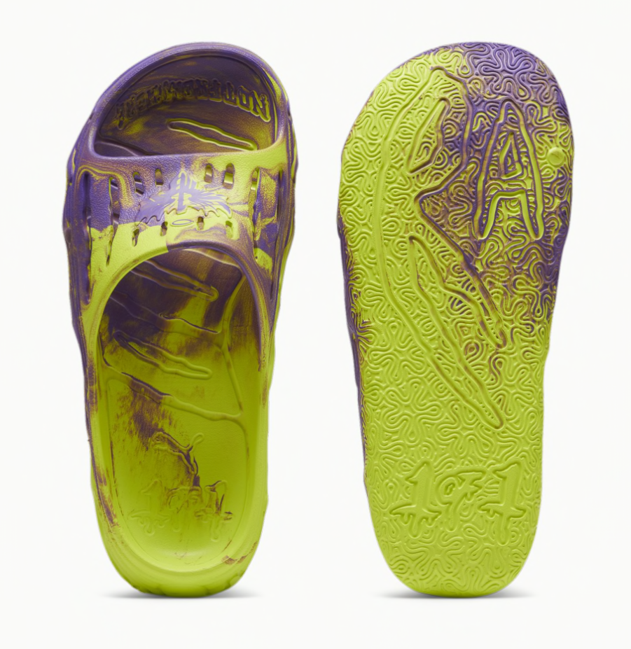Puma MB. 03 Slide Yellow Purple 394223 09 Hoops Heaven