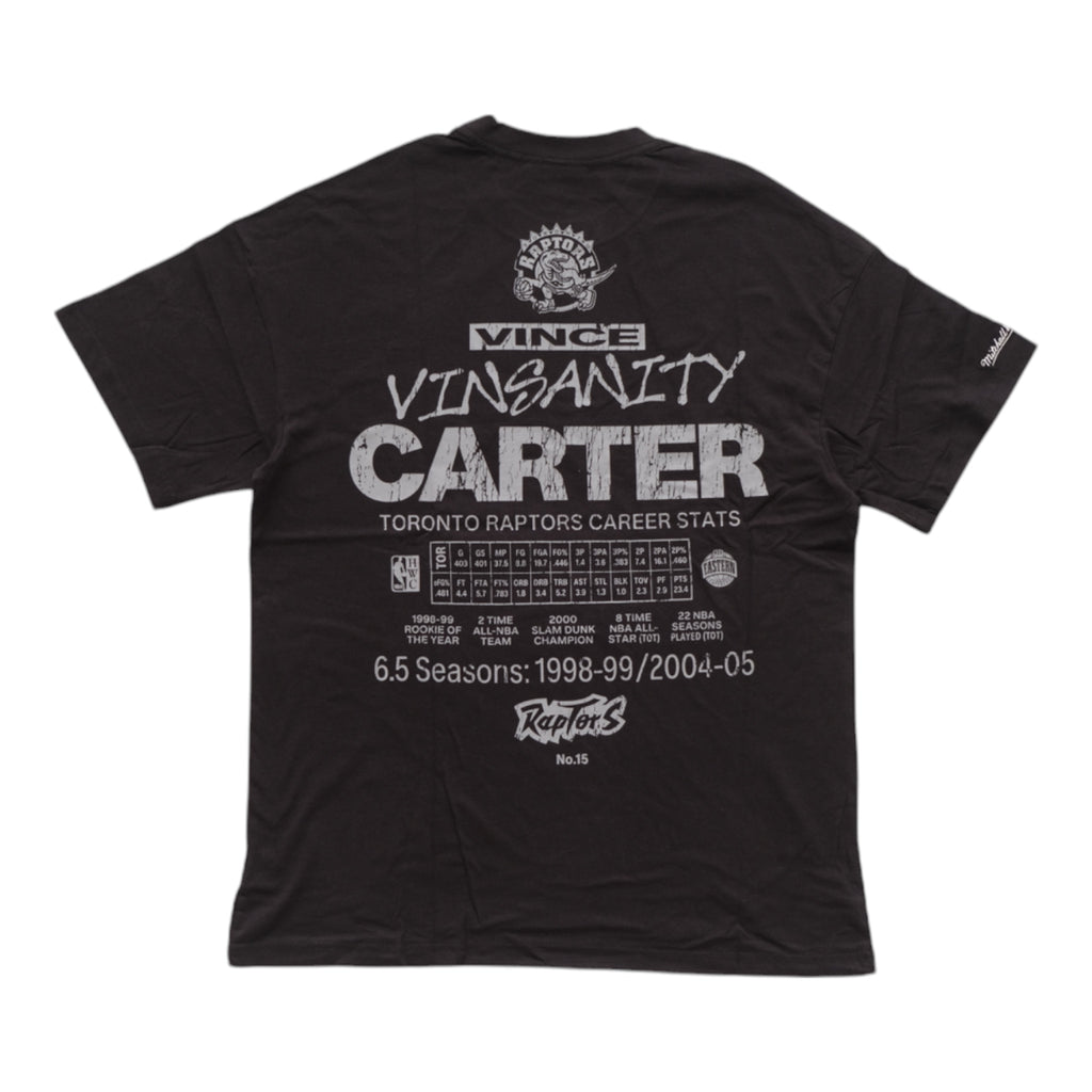 M&N Vince "Vinsanity" Carter Stats Tee (Faded Black)