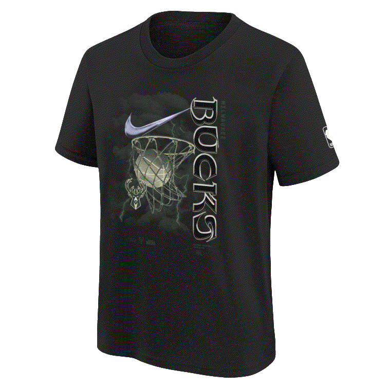 Youth Nike Court Side City Edition Graphic T-Shirt - Milwaukee Bucks