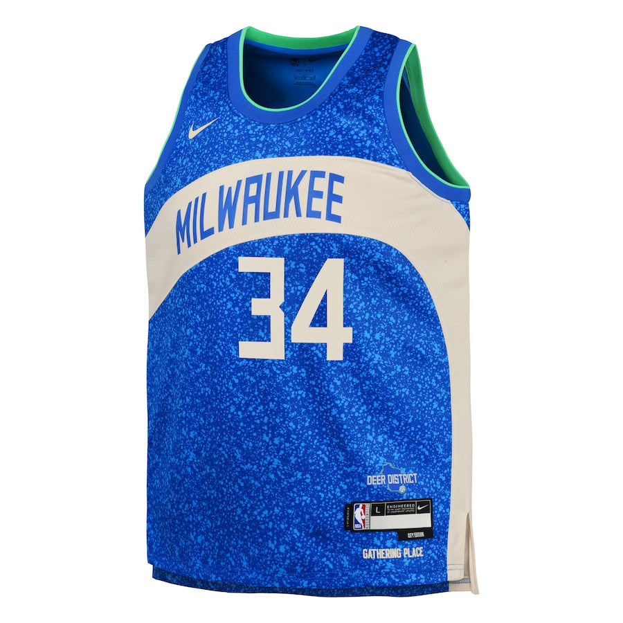 Youth Nike Giannis Antetokounmpo City Edition Swingman Jersey - Milwaukee Bucks