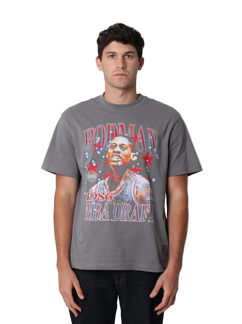 M&N Chicago Bulls Star Burster Tee - Dennis Rodman (Skyline grey)