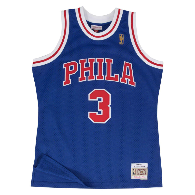 Allen Iverson Hardwood Classic Jersey (1996/97 76ers Blue) New Cut
