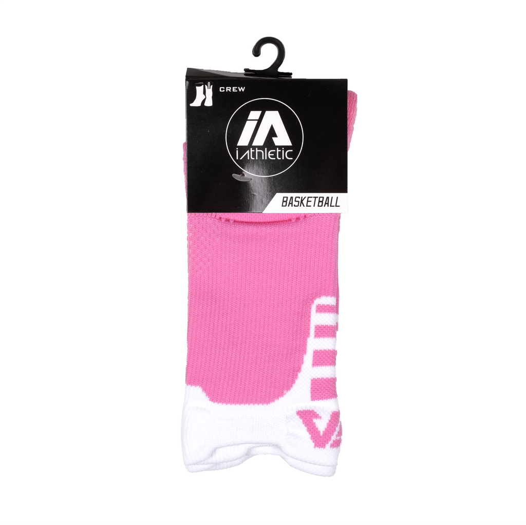 iAthletic Elite Crew Sock - (Pink/White)