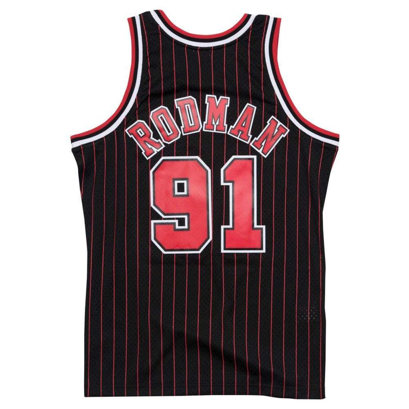 Dennis Rodman Hardwood Classic Swingman Jersey Black ALT (Chicago Bulls 95/96)