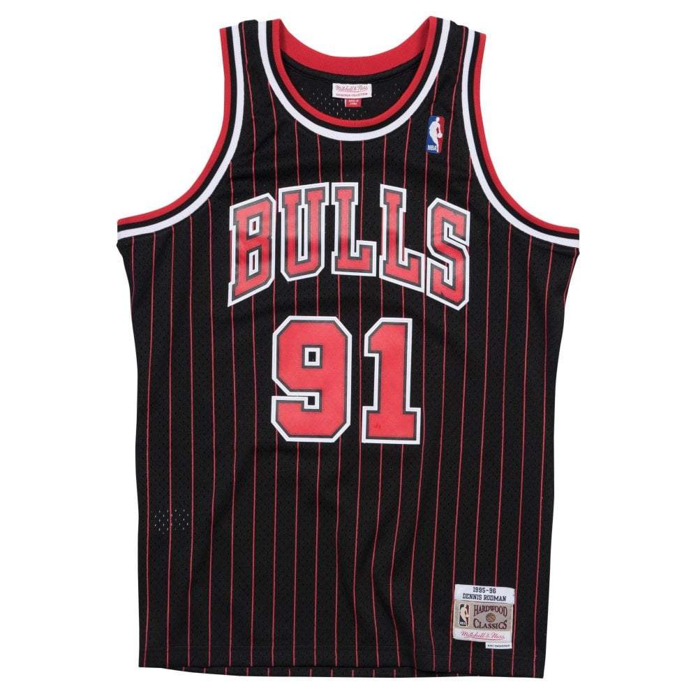 Dennis Rodman Hardwood Classic Swingman Jersey Black ALT (Chicago Bulls 95/96)